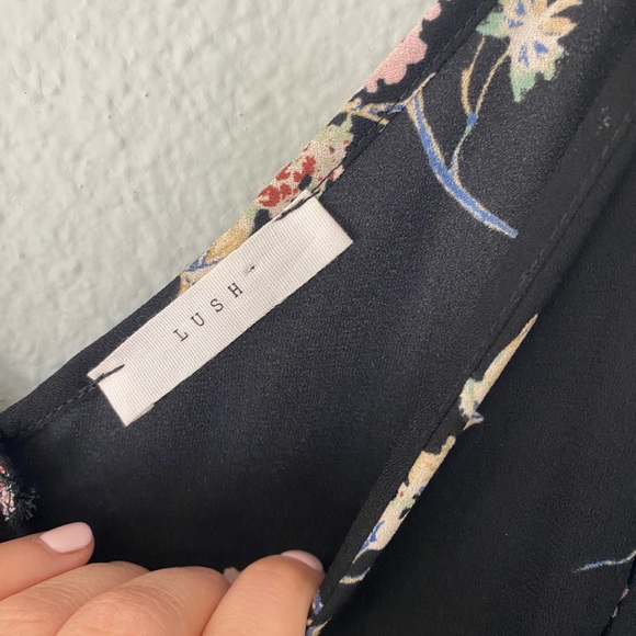 Lush Black Dress with Multicolor Floral Design - Picture 2 of 2